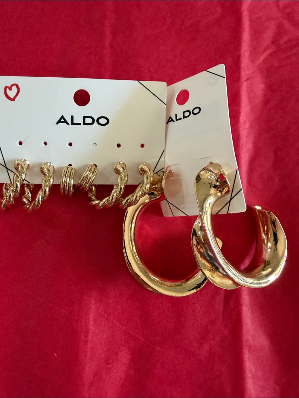 ALDO Gold-Tone Hoop & Twisted Mini Hoop Earring Set